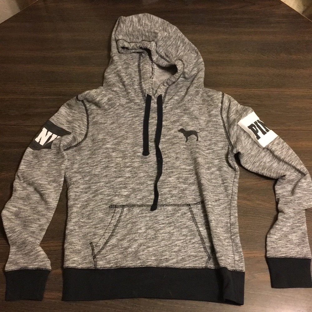 Grey Victoria secret pink hoodie